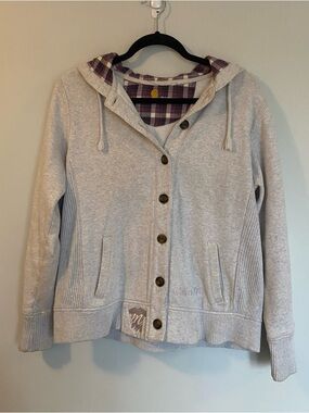 Carhartt 100708 Women's Marengo Sweatshirt Jacket Light Gray Hooded Button